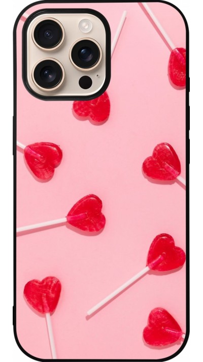 Coque iPhone 16 Pro Max - Silicone rigide noir Saint Valentines Day 26 Lollipop