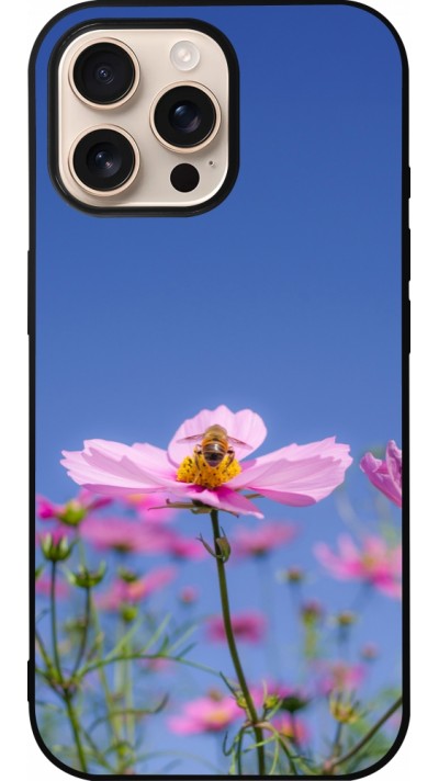 Coque iPhone 16 Pro Max - Silicone rigide noir Bee on a flower Spring 2026