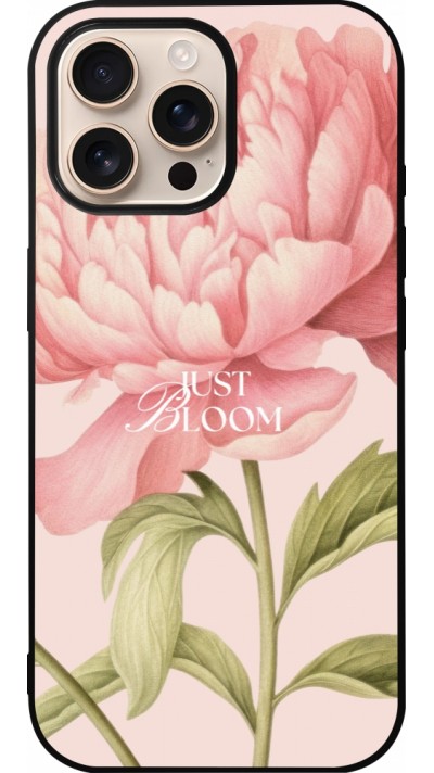 Coque iPhone 16 Pro Max - Silicone rigide noir Just Bloom Spring 2026