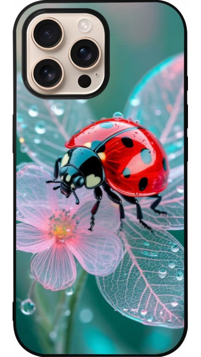 Coque iPhone 16 Pro Max - Silicone rigide noir Ladybird in bloom Spring 2026