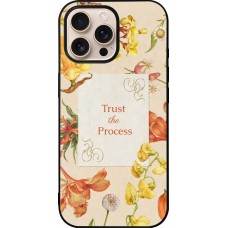 Coque iPhone 16 Pro Max - Silicone rigide noir Trust the process Spring 2026