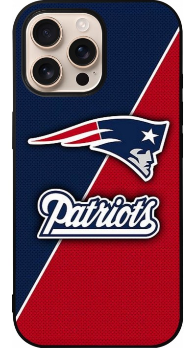 Coque iPhone 16 Pro Max - Silicone rigide noir Super Bowl 26 Patriots 1