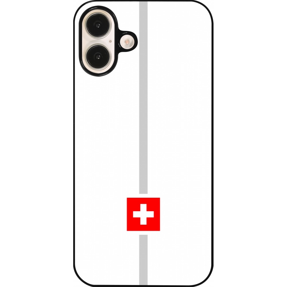 Coque iPhone 16 Plus - Canton CH blanc