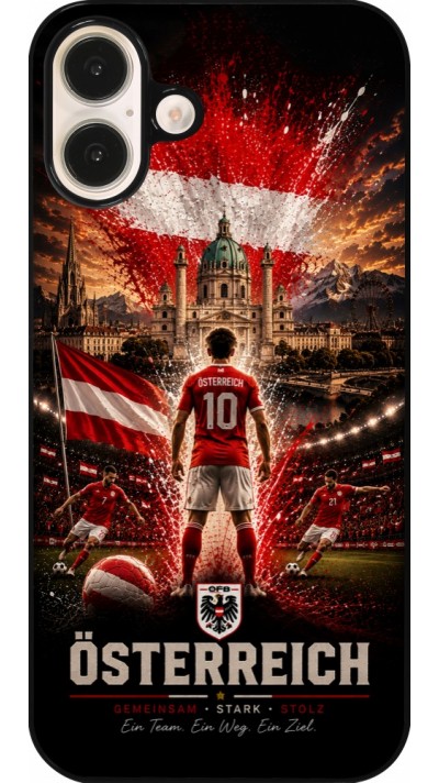 iPhone 16 Plus Case Hülle - Fussball Österreich splash 2026