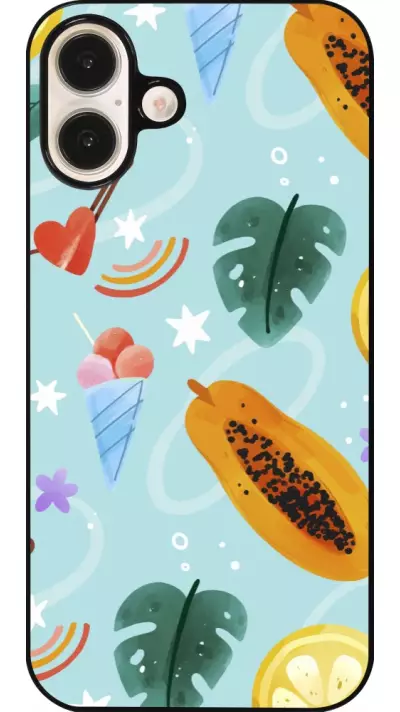 Coque iPhone 16 Plus - Summer 2025 Pattern papaya