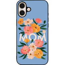 iPhone 16 Plus Case Hülle - Silikon schwarz Mom 2026 Flowers
