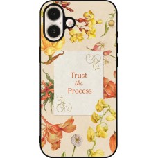 Coque iPhone 16 Plus - Silicone rigide noir Trust the process Spring 2026