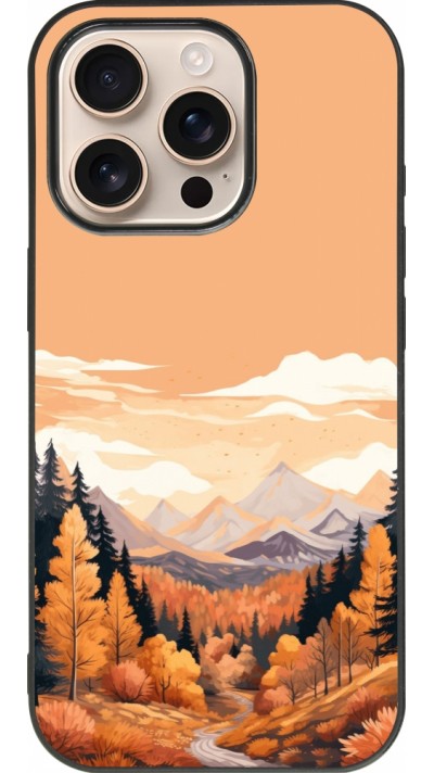 Coque iPhone 16 Pro - Silicone rigide noir Autumn 25 Mountains