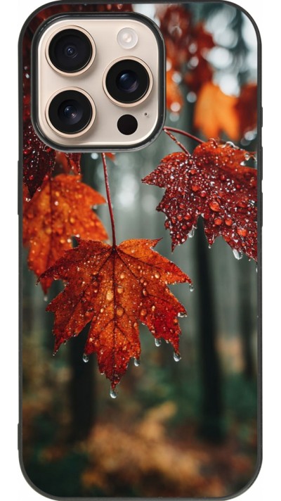 Coque iPhone 16 Pro - Silicone rigide noir Autumn 25 Rain