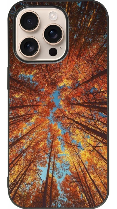 Coque iPhone 16 Pro - Silicone rigide noir Autumn 25 Trees