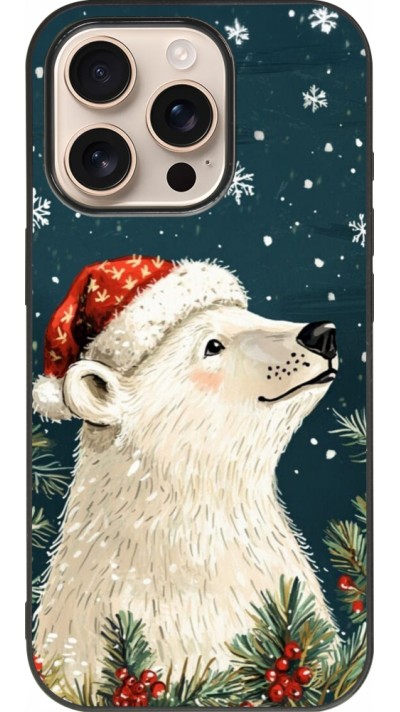 iPhone 16 Pro Case Hülle - Silikon schwarz Christmas 25 Bear