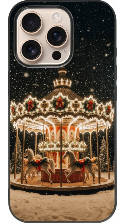 iPhone 16 Pro Case Hülle - Silikon schwarz Christmas 25 Carousel