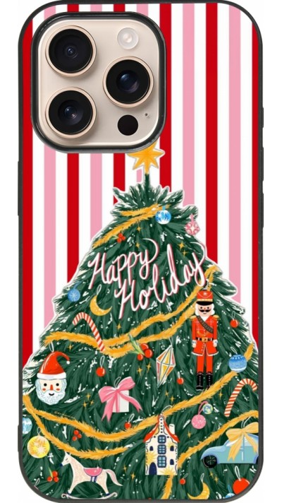 iPhone 16 Pro Case Hülle - Silikon schwarz Christmas 25 Happy Holiday