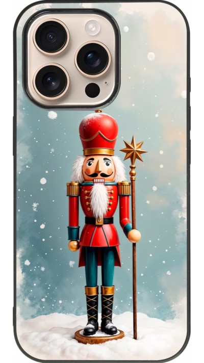 iPhone 16 Pro Case Hülle - Silikon schwarz Christmas 25 Nutcracker Snow