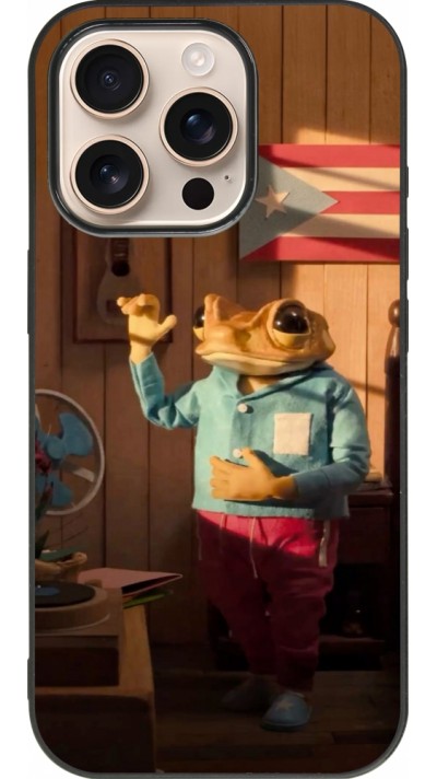 iPhone 16 Pro Case Hülle - Silikon schwarz Dancing frog DTMF