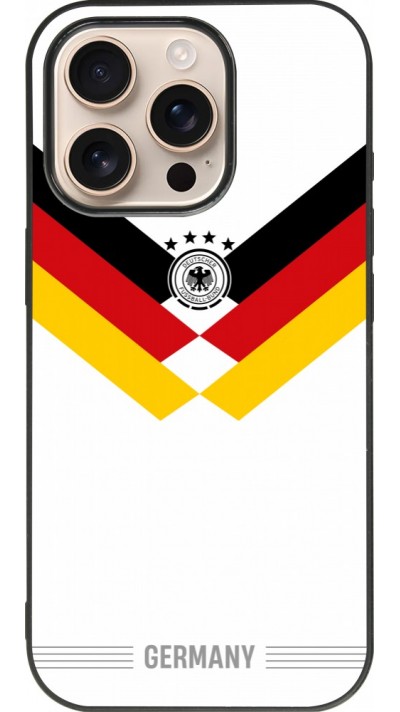 iPhone 16 Pro Case Hülle - Silikon schwarz Deutschland 2026 personalisierbares Fussballtrikot