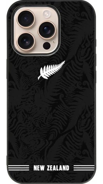 iPhone 16 Pro Case Hülle - Silikon schwarz Neuseeland 2026 personalisierbares Fussballtrikot