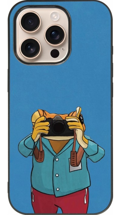 iPhone 16 Pro Case Hülle - Silikon schwarz Frog with camera DTMF