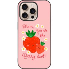 iPhone 16 Pro Case Hülle - Silikon schwarz Mom 2026 Berry best