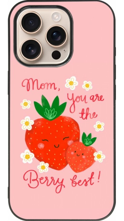 iPhone 16 Pro Case Hülle - Silikon schwarz Mom 2026 Berry best