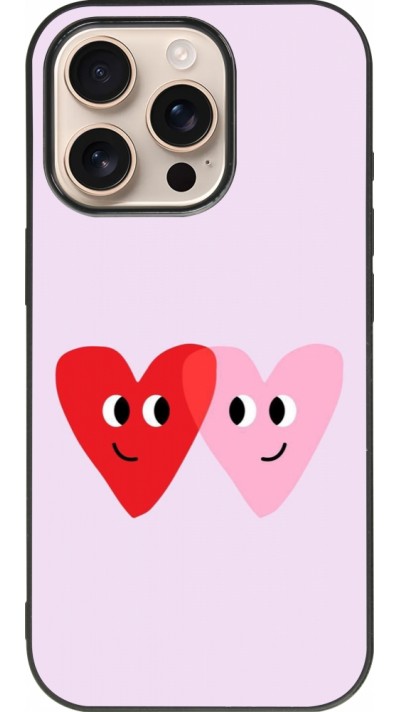 Coque iPhone 16 Pro - Silicone rigide noir Saint Valentines Day 26 Heart
