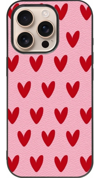 Coque iPhone 16 Pro - Silicone rigide noir Saint Valentines Day 26 Pattern heart