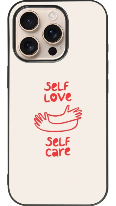 Coque iPhone 16 Pro - Silicone rigide noir Saint Valentines Day 26 Self love self care