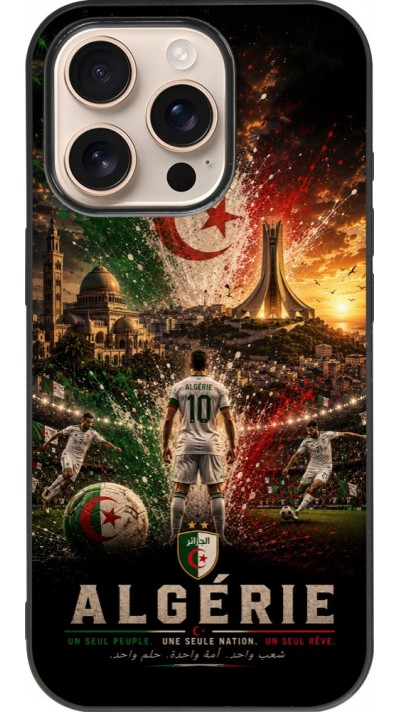 iPhone 16 Pro Case Hülle - Silikon schwarz Fussball Algerien splash 2026
