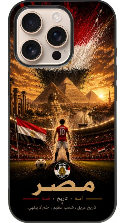 iPhone 16 Pro Case Hülle - Silikon schwarz Fussball Ägypten splash 2026