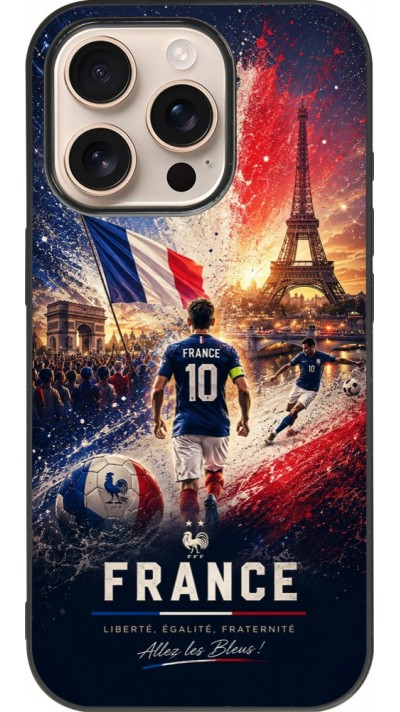 iPhone 16 Pro Case Hülle - Silikon schwarz Fussball Frankreich splash 2026