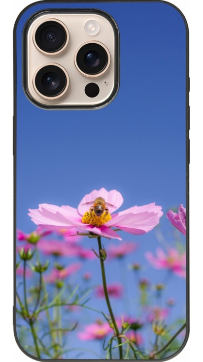 iPhone 16 Pro Case Hülle - Silikon schwarz Bee on a flower Spring 2026