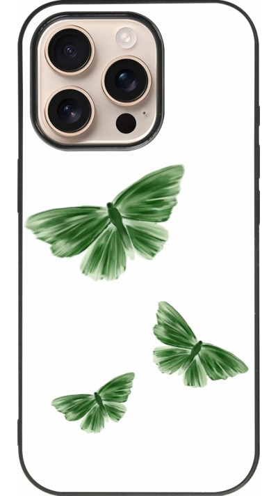 iPhone 16 Pro Case Hülle - Silikon schwarz Butterflies Spring 2026