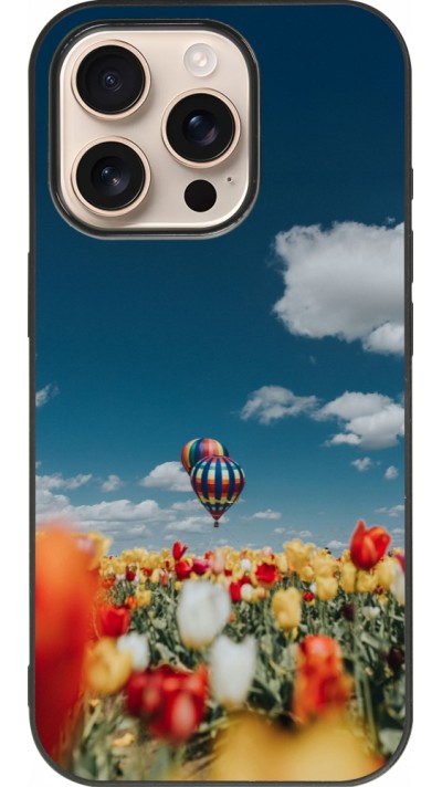 iPhone 16 Pro Case Hülle - Silikon schwarz Hot air balloon Spring 2026