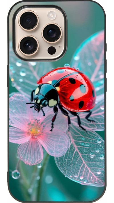 iPhone 16 Pro Case Hülle - Silikon schwarz Ladybird in bloom Spring 2026
