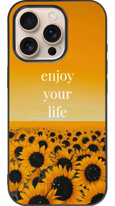 iPhone 16 Pro Case Hülle - Silikon schwarz Summer 2026 Enjoy your life