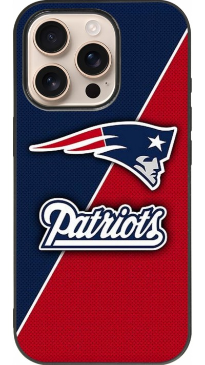 Coque iPhone 16 Pro - Silicone rigide noir Super Bowl 26 Patriots 1