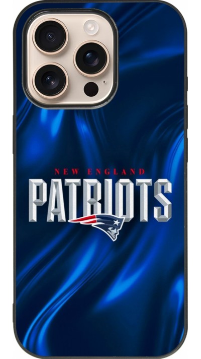 Coque iPhone 16 Pro - Silicone rigide noir Super Bowl 26 Patriots 2