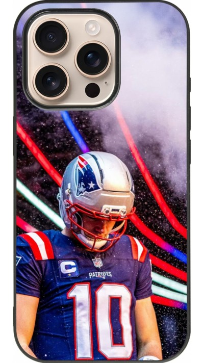 Coque iPhone 16 Pro - Silicone rigide noir Super Bowl 26 Patriots 3