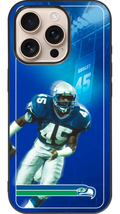 Coque iPhone 16 Pro - Silicone rigide noir Super Bowl 26 Seattle 1