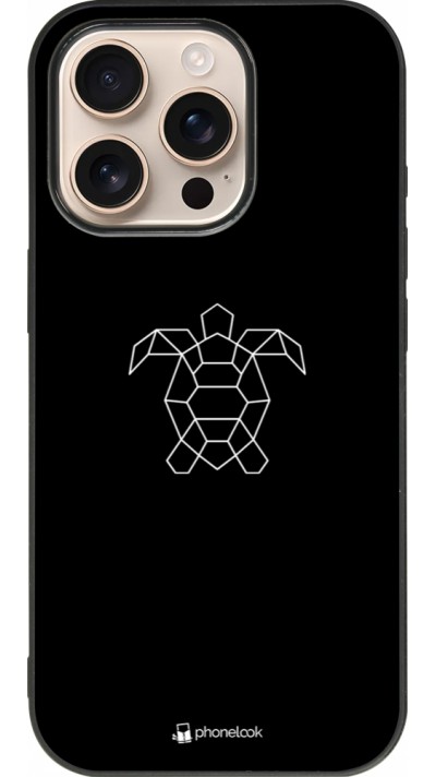 Coque iPhone 16 Pro - Silicone rigide noir Turtles lines on black