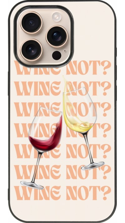 Coque iPhone 16 Pro - Silicone rigide noir Wine not