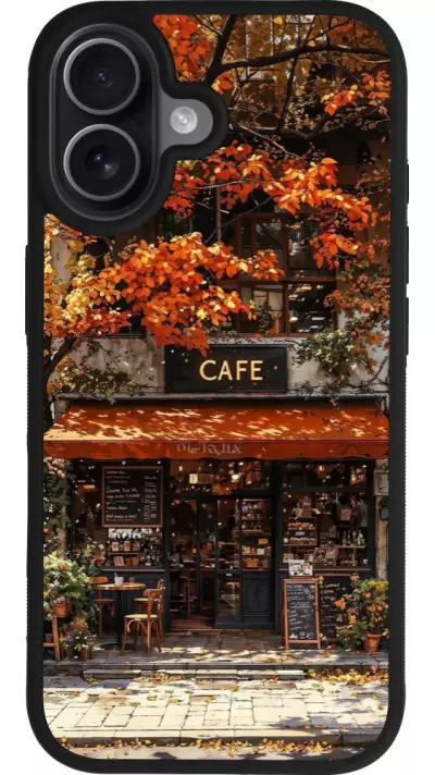Coque iPhone 17 - Silicone rigide noir Autumn 25 Coffee shop Coque iPhone 17 - Silicone rigide noir Autumn 25 Coffee shop