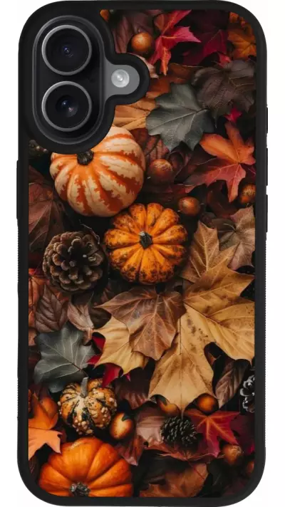 Coque iPhone 17 - Silicone rigide noir Autumn 25 Pumpkin Coque iPhone 17 - Silicone rigide noir Autumn 25 Pumpkin