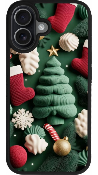 Coque iPhone 17 - Silicone rigide noir Christmas 25 Christmas textiles