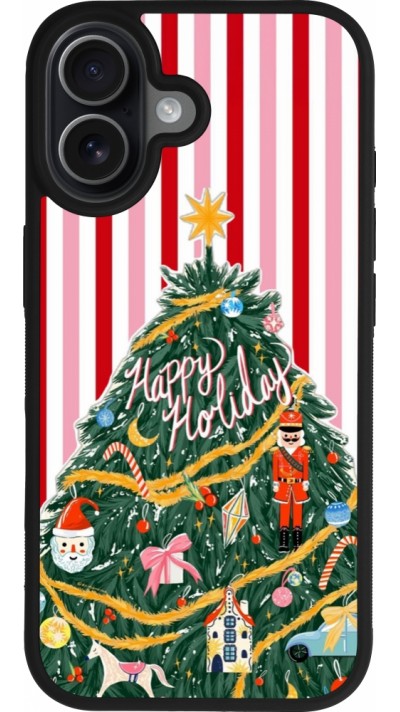 iPhone 17 Case Hülle - Silikon schwarz Christmas 25 Happy Holiday