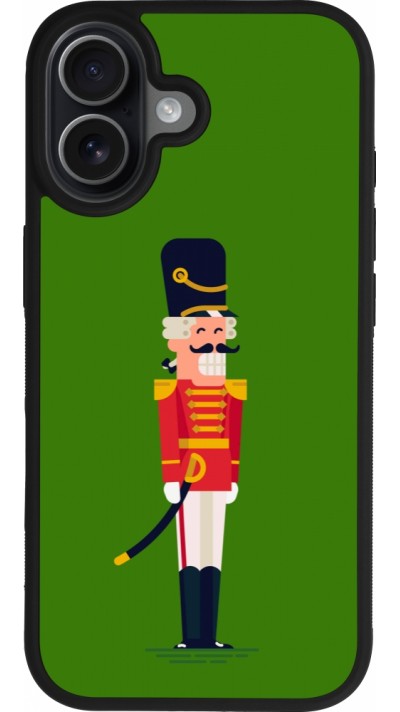 Coque iPhone 17 - Silicone rigide noir Christmas 25 Nutcracker Green