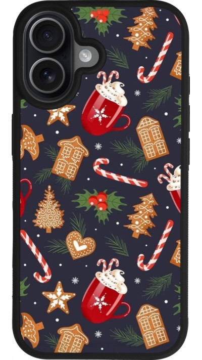 Coque iPhone 17 - Silicone rigide noir Christmas 25 Pattern Gingerbread House