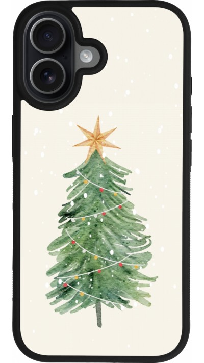 Coque iPhone 17 - Silicone rigide noir Christmas 25 Sketch Tree