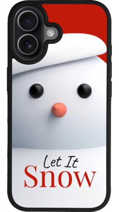 Coque iPhone 17 - Silicone rigide noir Christmas 25 Xmas Snowman