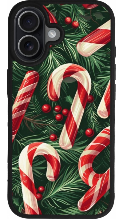 Coque iPhone 17 - Silicone rigide noir Christmas 25 Xmas Stick